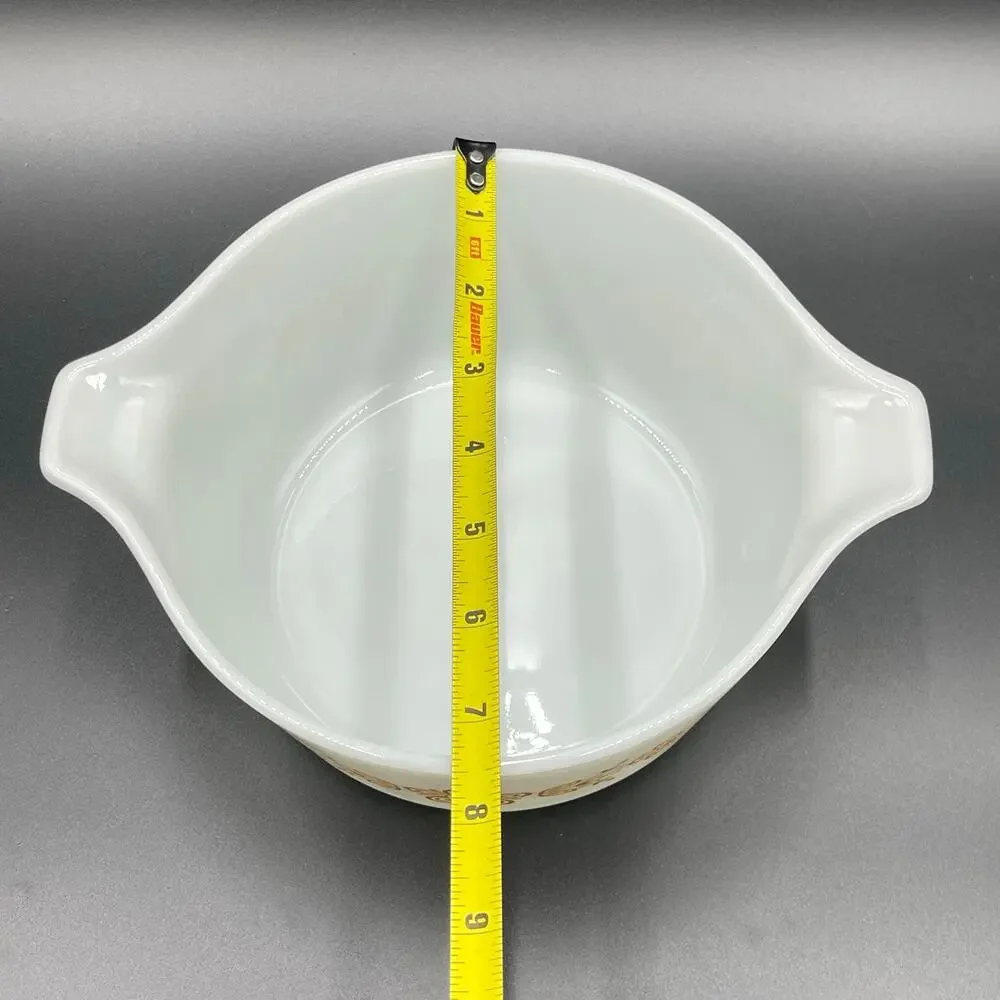 Vtg Pyrex Casserole Dish Butterfly Gold 1.5 L 474-B Ovenware Corning NY USA